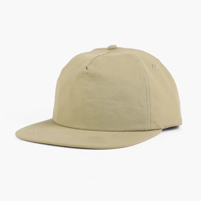 5 Panel Nylon Unstructured Snapback Beige