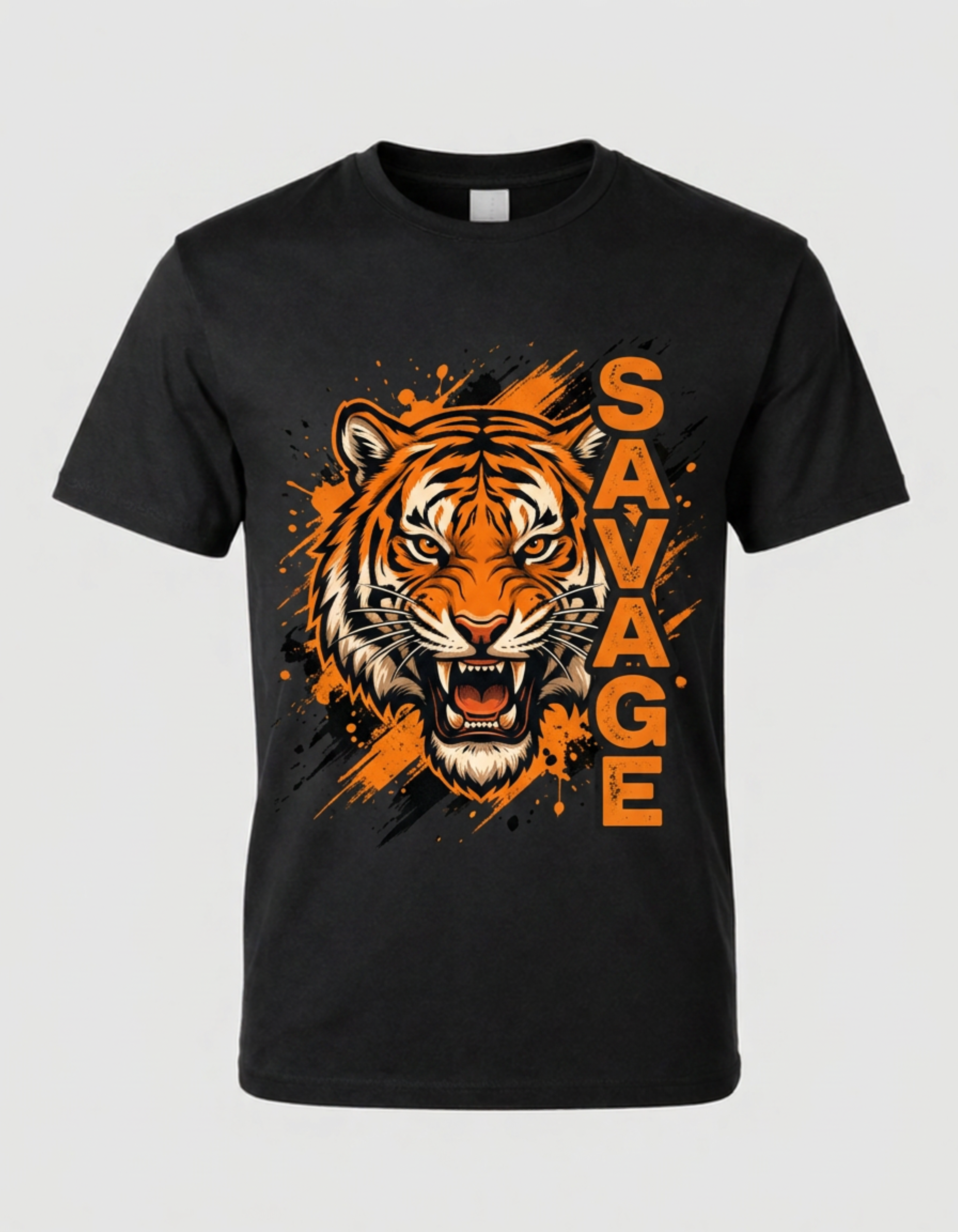 SAVAGE Roaring Tiger Print Tee - Unisex Streetwear