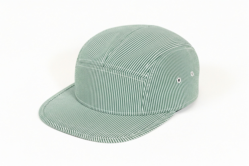 5 Panel Green Striped Cap