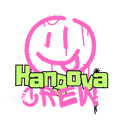 Hangova Crew Smiley Graffiti DIY DTF Sticker