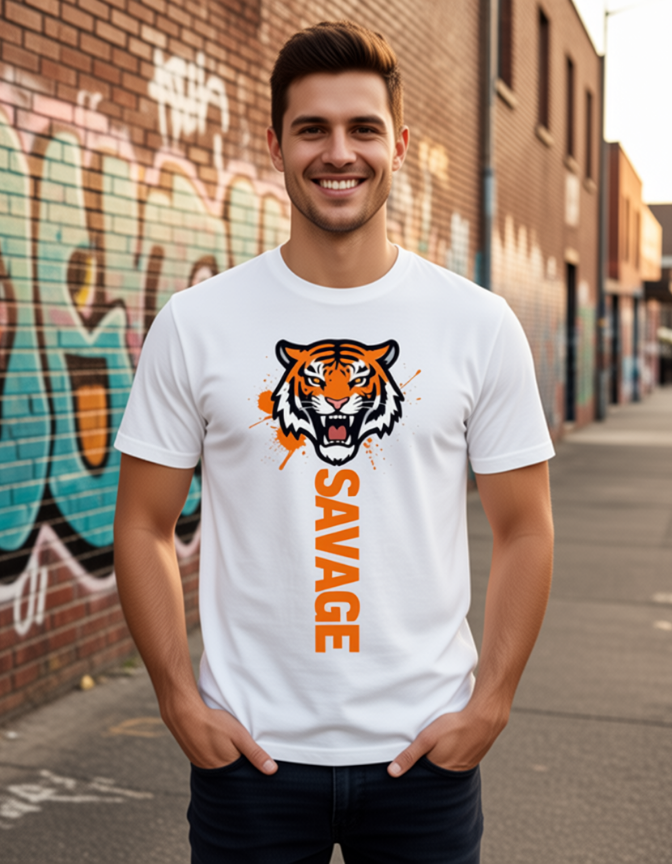 SAVAGE Tiger Graphic T-Shirt - Unisex Streetwear