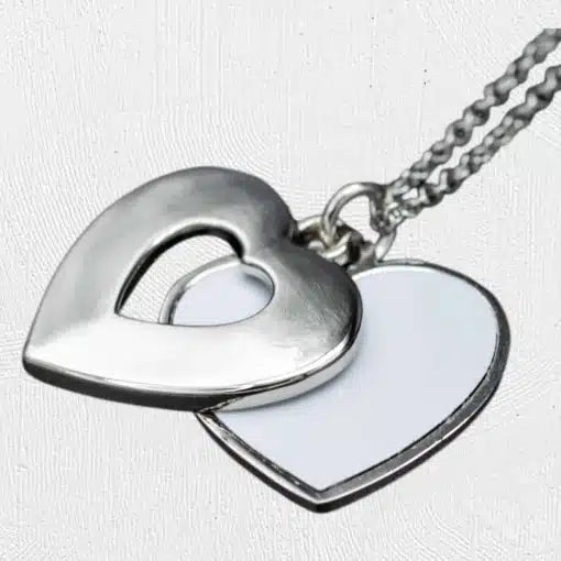 Heart Necklace Silver zink-alloy - custom Printed