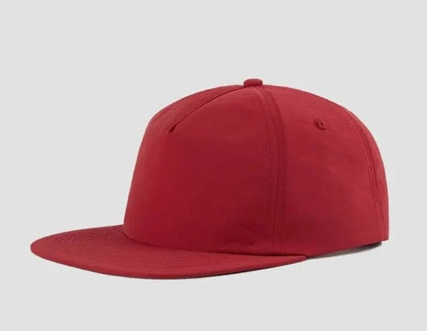 5 Panel Nylon Unstructured Snapback Red