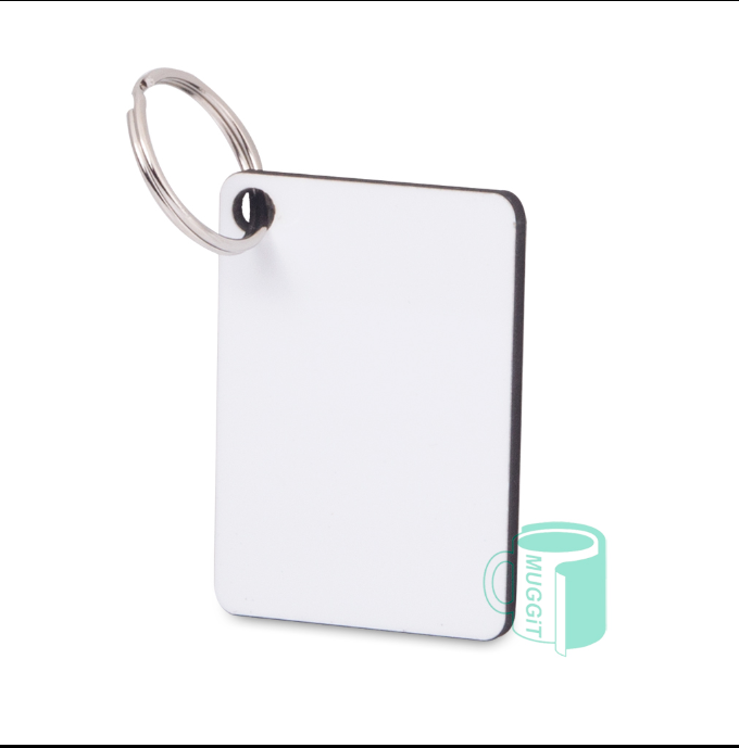 AMERICAN Hardboard Rectangle Keyring - Custom Printed
