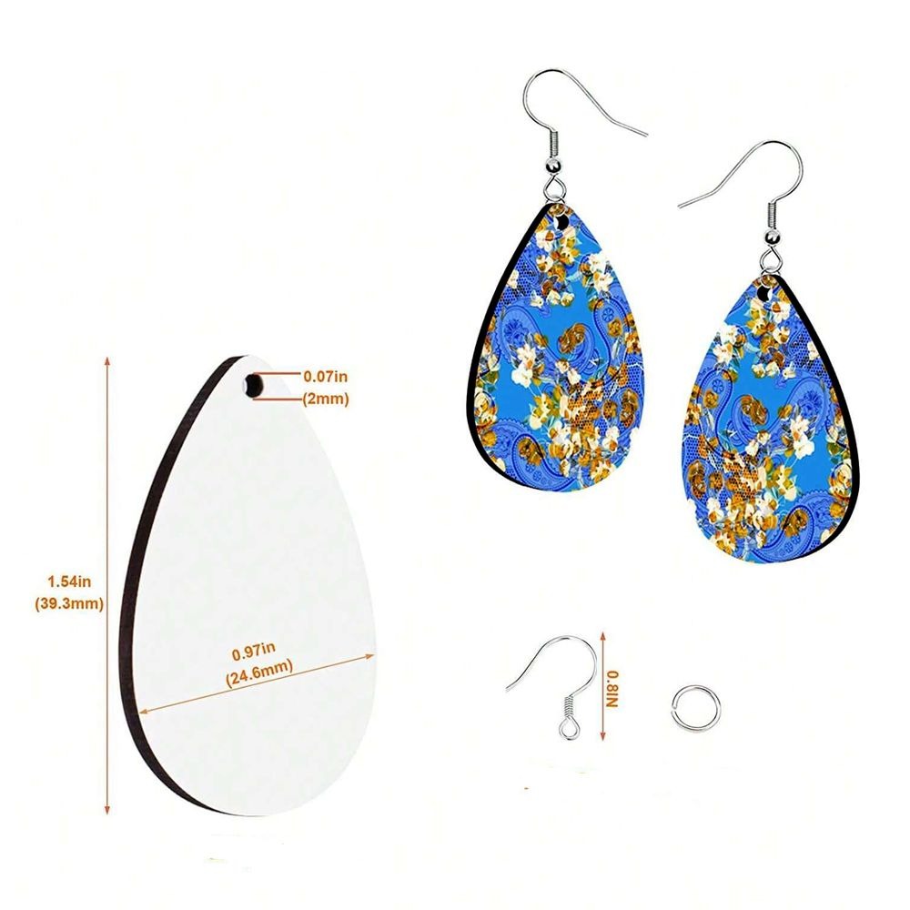 Teardrop Earring Custom Printed