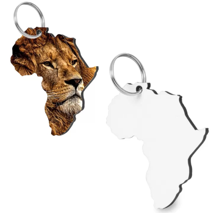 American Hardboard Africa shaped Keyring - Custom Printed