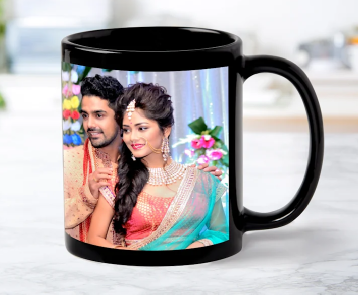 Ceramic Patch Mug Black Custom Printed
