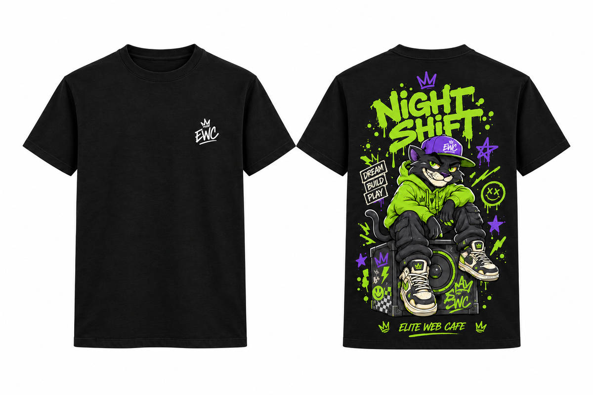 Black regular-fit Night Shift T-shirt
