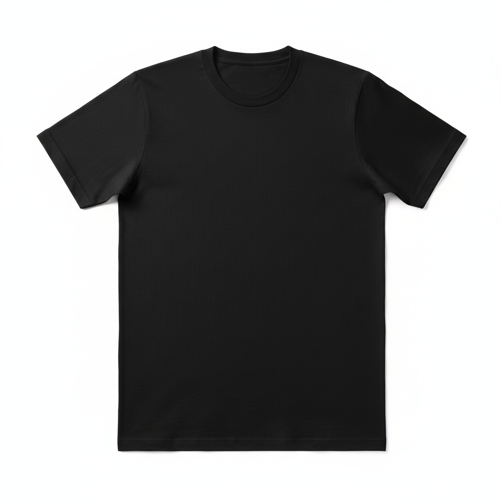 Combed Cotton Crew Neck T-shirt Black