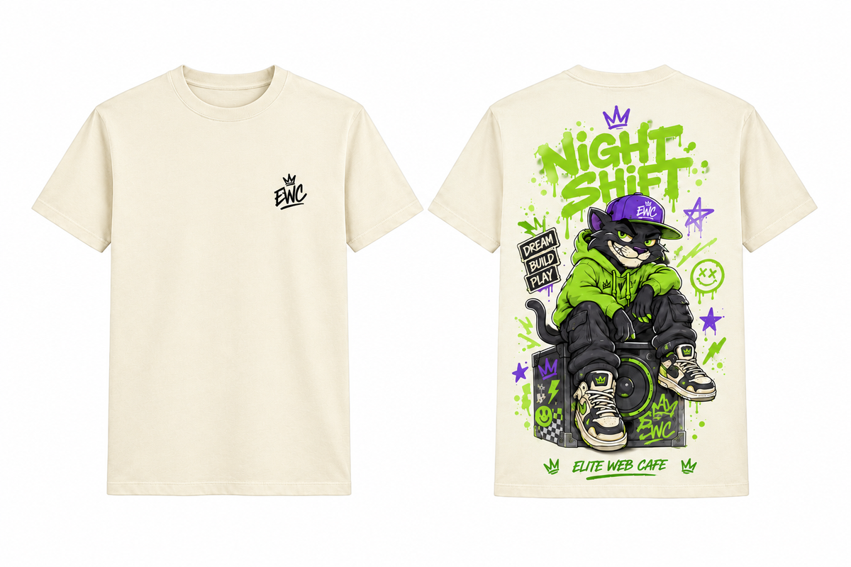 Cream White regular-fit Night Shift T-shirt