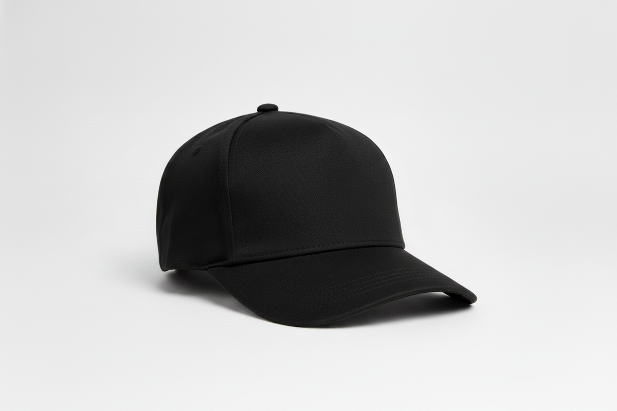 CRJ Classic 5-Panel Cap – Black, No Print