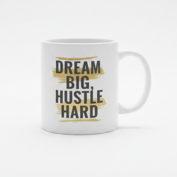 Dream Big Hustle Hard Mug - White Background