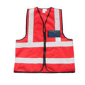 Premium Reflective Vest with Zip and ID Pocket - Red
