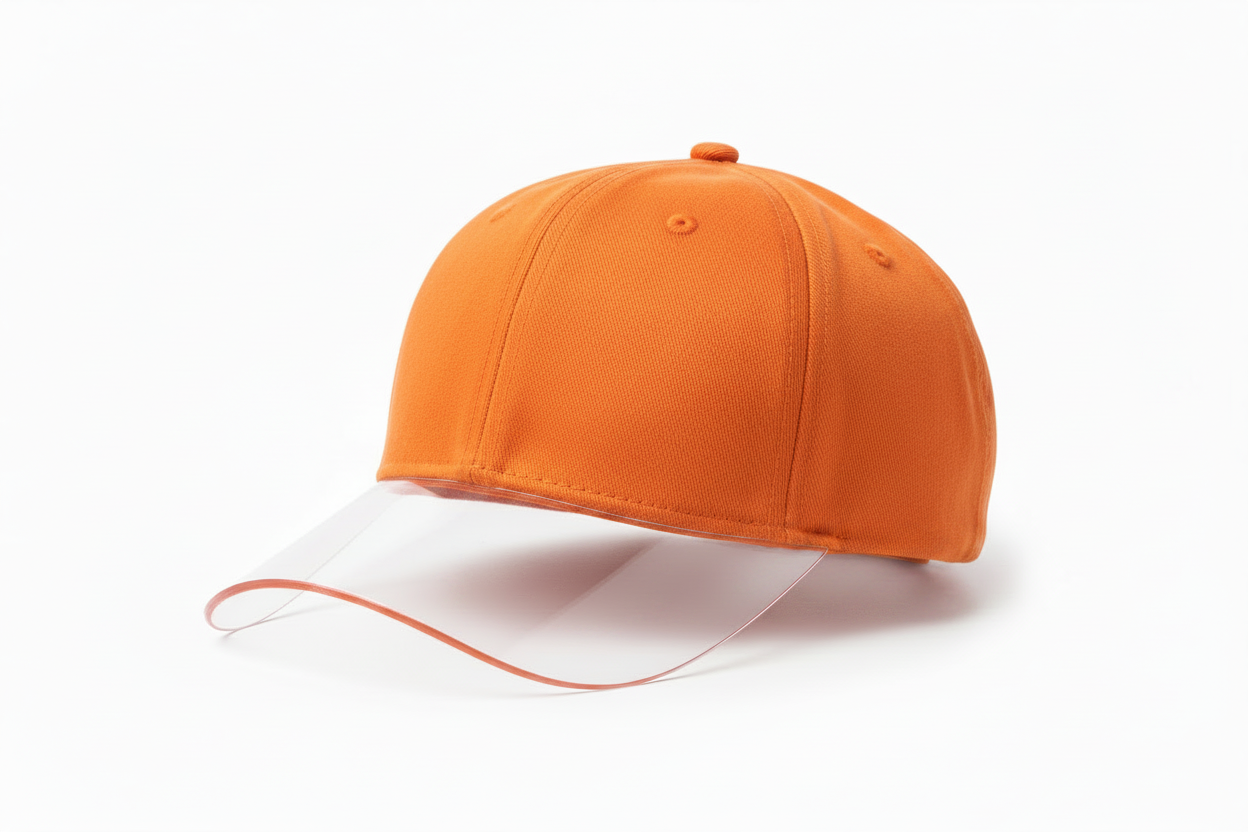 Transparent Brim Baseball Cap in Orange