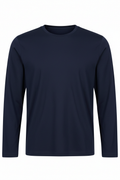 Navy blue long sleeve t-shirt product shot