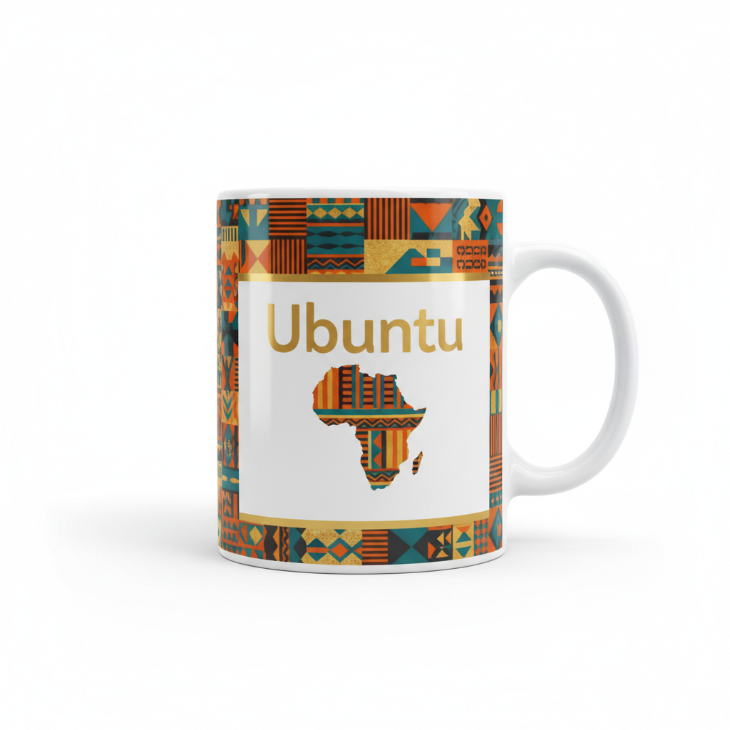 Ubuntu African Heritage Mug with Ankara-inspired pattern