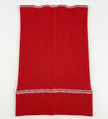 Slouchy Beanie Open Top in red with white overlock stitching