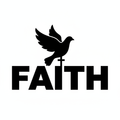 Faith dove Christian sticker decal – black on white print-ready design