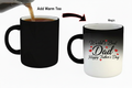 Black heat-revealing magic mug showing World's Best Dad message