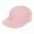 5 panel pink striped cap on white background