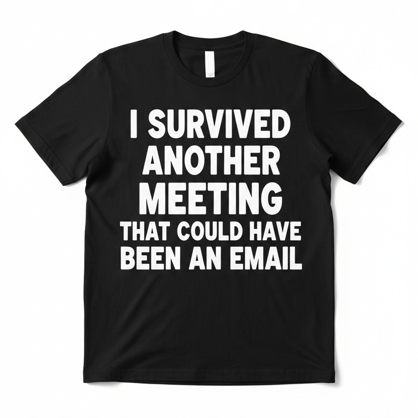 I Survived Another Meeting That Could Have Been An Email black t-shirt
