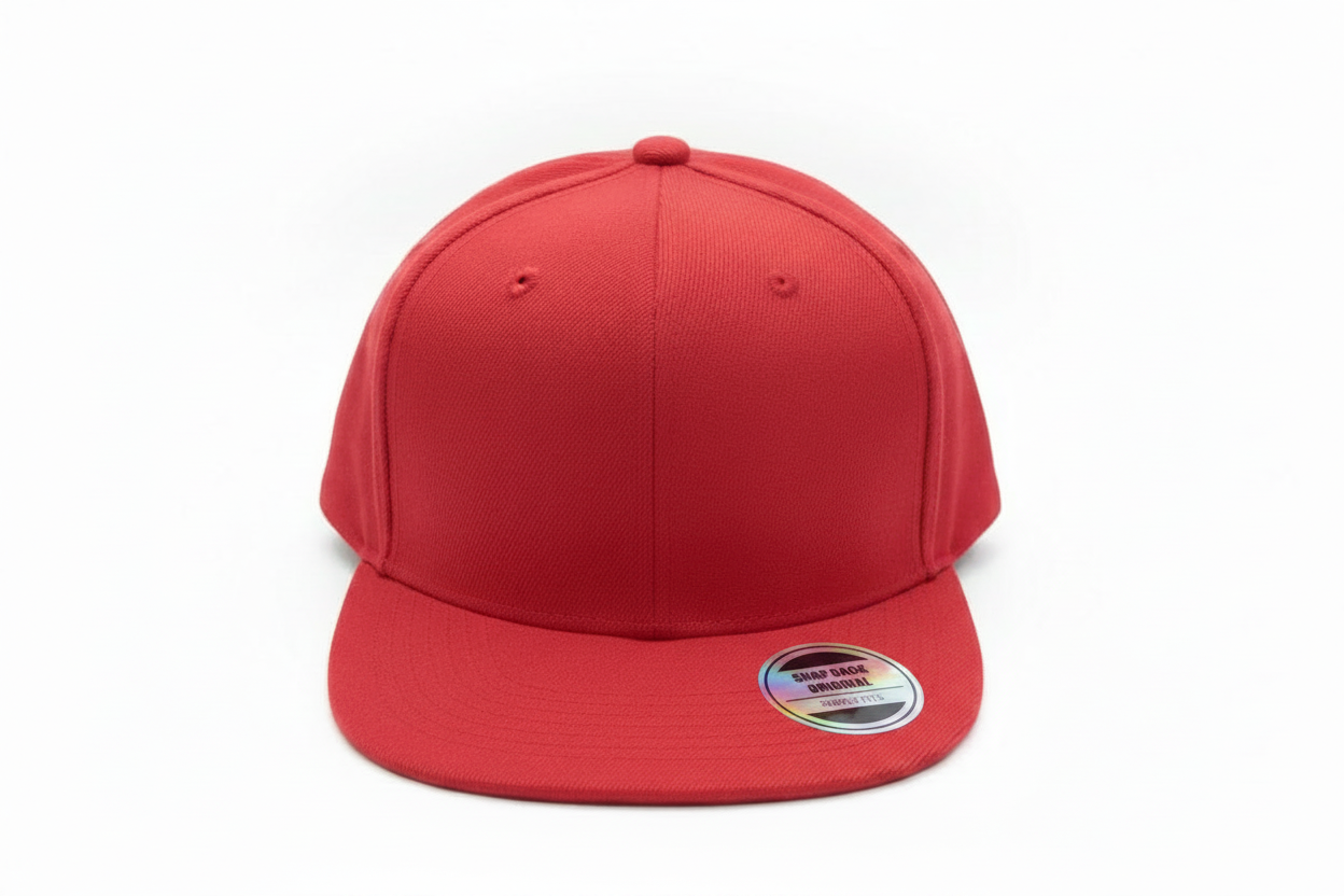 Red Snapback Original Flat Brim Cap