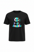 Black panda tee ghost mannequin white background