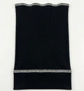 Slouchy Beanie Open Top in black with white overlock stitching