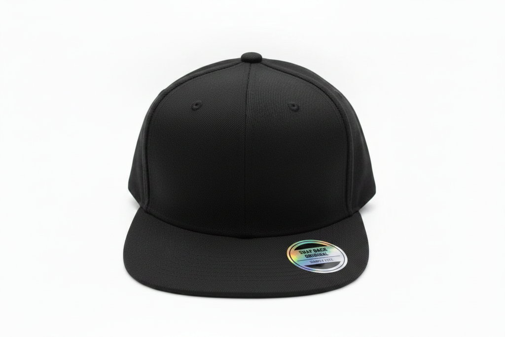 Black Snapback Original Flat Brim Cap