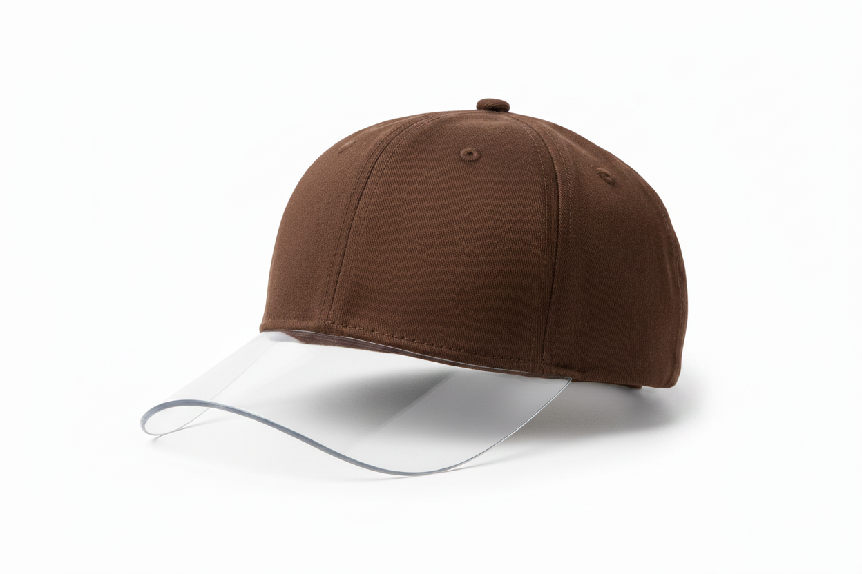 Transparent Brim Baseball Cap in Brown