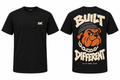 Black Built Different regular-fit T-shirt front and back