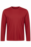 Red long sleeve t-shirt product shot
