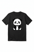 Black t-shirt with panda print mockup
