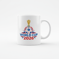 Football World Cup 2026 Mug with trophy and soccer ball graphic
