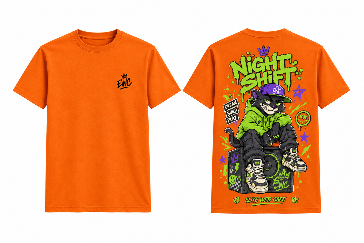Orange regular-fit Night Shift T-shirt