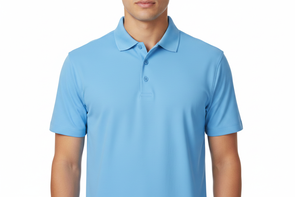 Sky Blue Golf Polo Shirt Mockup