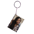 Rectangular synthetic single sided Bamboo Keyring - Custom Printed