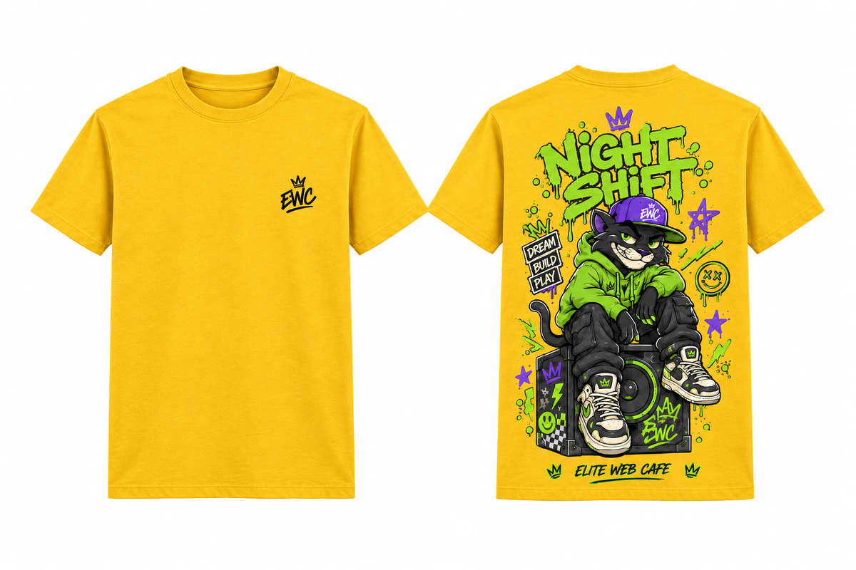 Yellow regular-fit Night Shift T-shirt